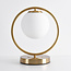 Gouden design tafellamp met melkwit glas - Gene