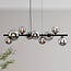 9-lichts hanglamp Ennea - smoke glas met spiegeleffect en zwart