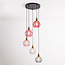 Hanglamp 5-lichts met gekleurd glas - Liya