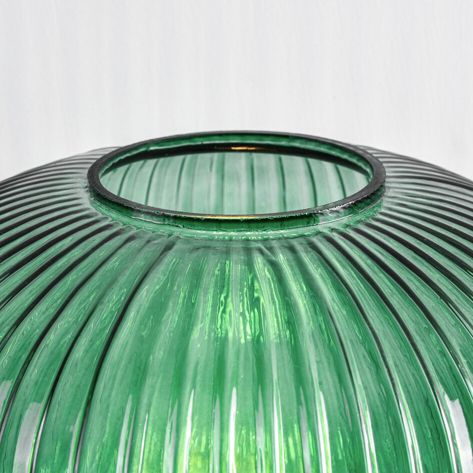 Tafellamp Inaya - goud met geribbeld groen glas