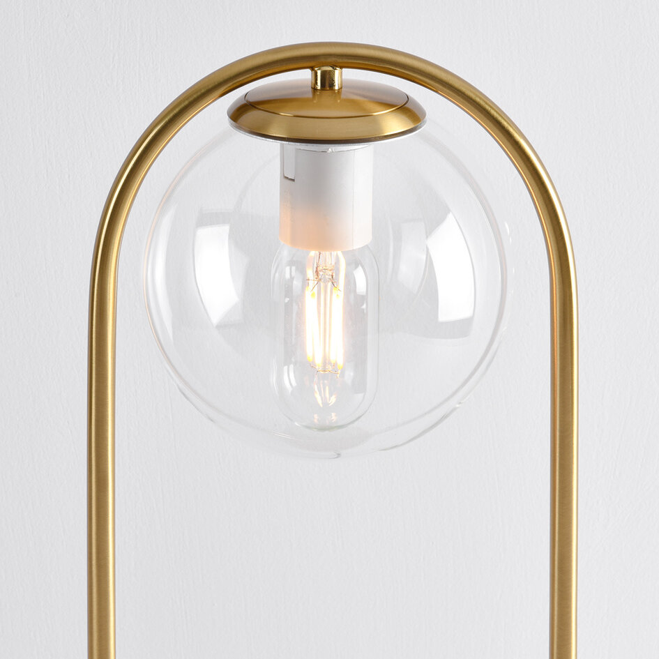Gouden design tafellamp met transparant glas - George