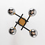 Plafondlamp Caleb, 4-lichts - Smoke glas met spiegeleffect