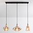 3-lichts industriële hanglamp met amber glas - Maracas