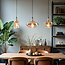 3-lichts industriële hanglamp met amber glas - Maracas