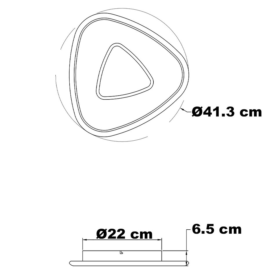 Plafondlamp Cellu met 3-staps dim in zwart chroom