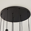 11-lichts hanglamp Hanford - zwart met smoke grijs glas