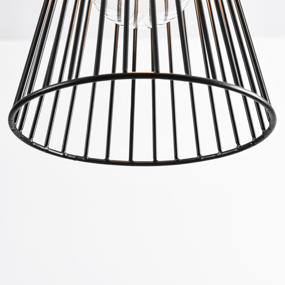 Industriële hanglamp zwart metaal – Sofia