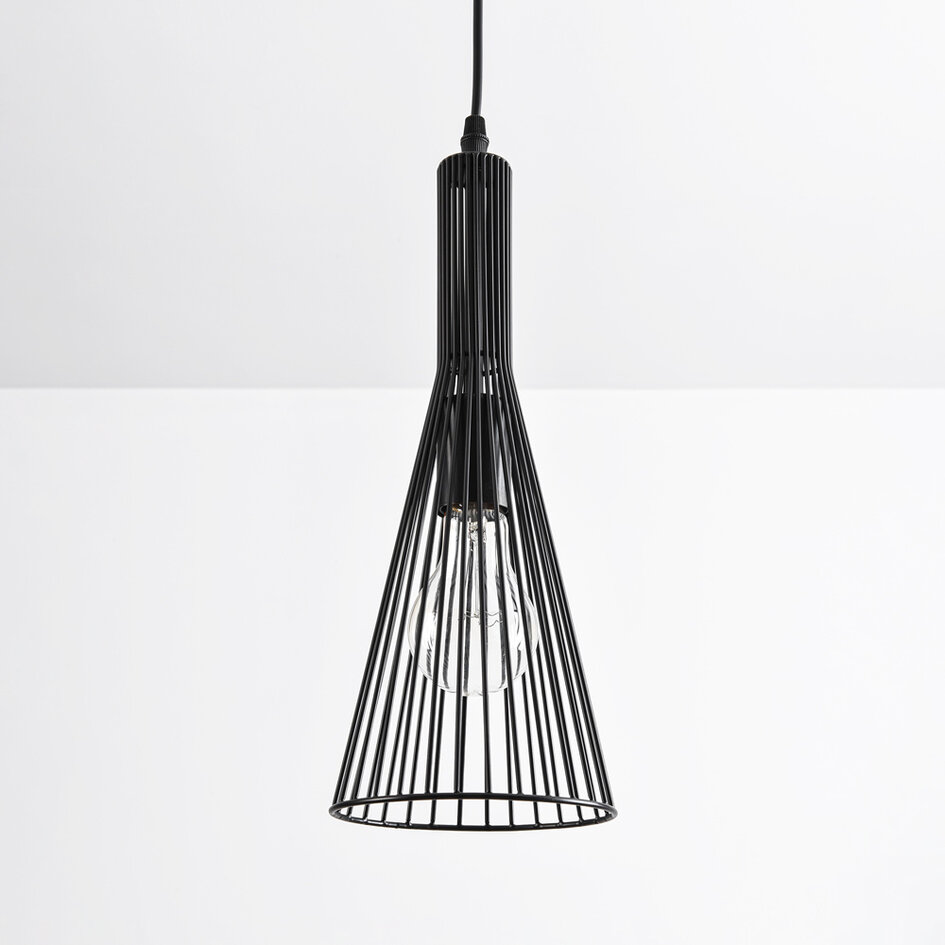 Industriële hanglamp zwart metaal – Sofia