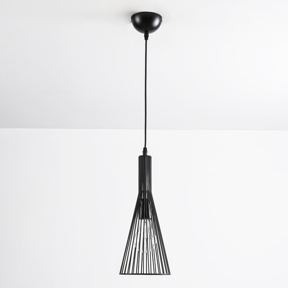 Industriële hanglamp zwart metaal – Sofia