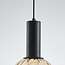 4-lichts zwarte hanglamp met amber glas - Anglia