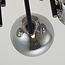 5-lichts plafondlamp Amora - zwart en smoke glas