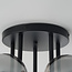 Eigentijdse plafondlamp Amora zwart met smoke glas, 5-lichts