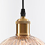 Hanglamp Erin van geribbeld amber glas, 3-lichts