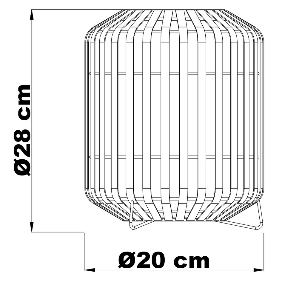 Houten tafellamp - Valge