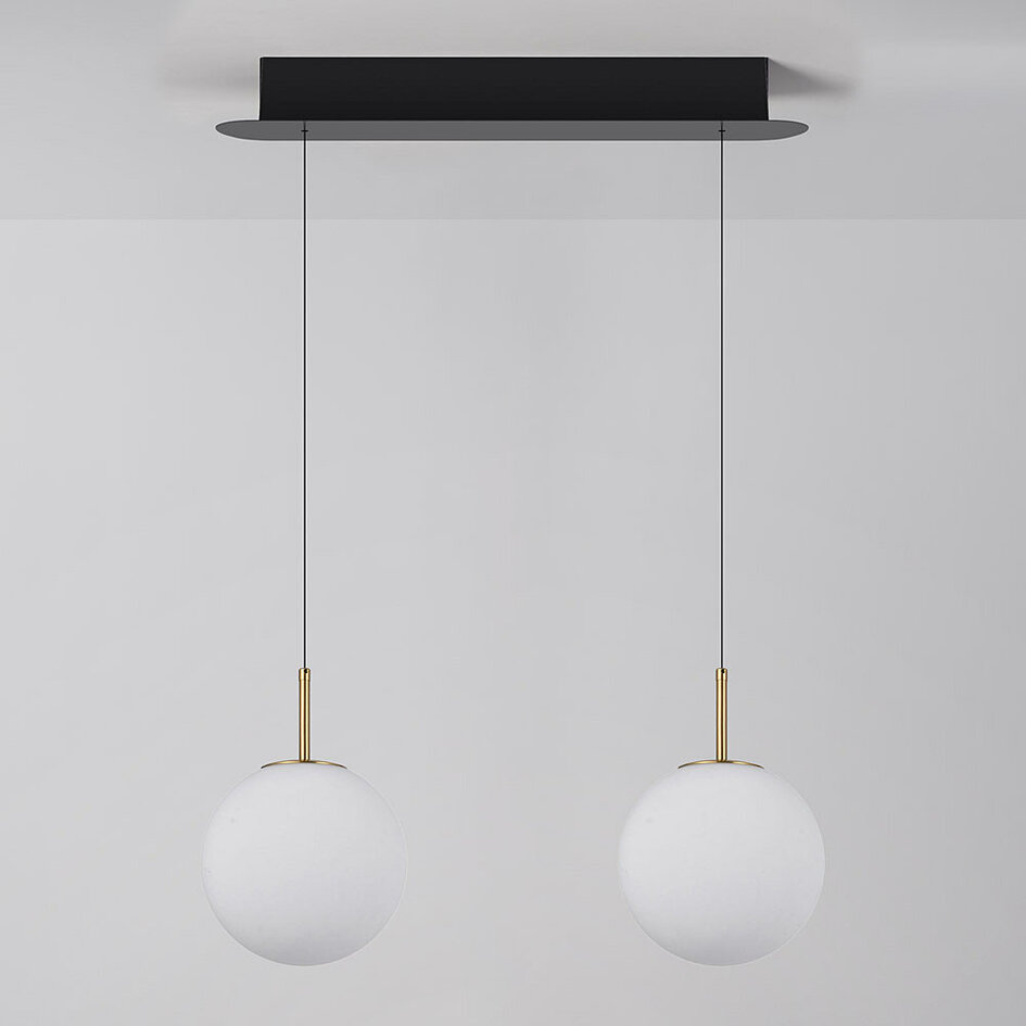 Luxe hanglamp Svea goud met melkwit glas - 3-staps dimbaar, 2700K