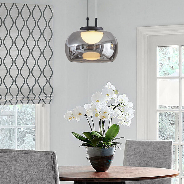 Hanglamp met smoke glas en 3-staps dim - Mette