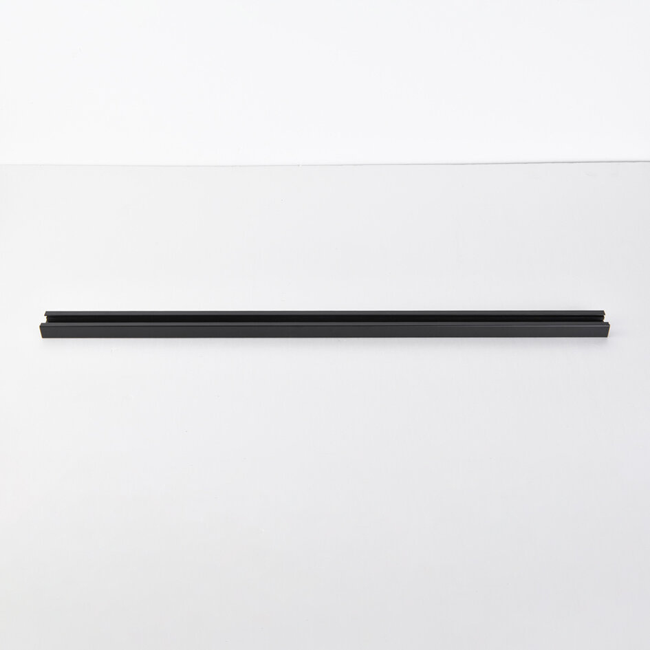 Koppelbare 1-fase rail van 75 cm zonder aansluitblok, met eindkap - zwart
