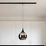 1-fase rail hanglamp met smoke glas en spiegeleffect - Nya