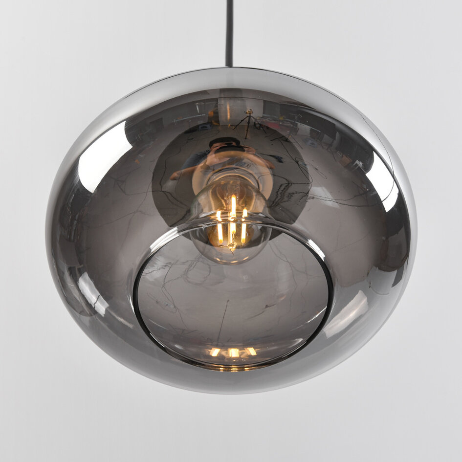 1-fase rail hanglamp Nill met smoke glas en spiegeleffect