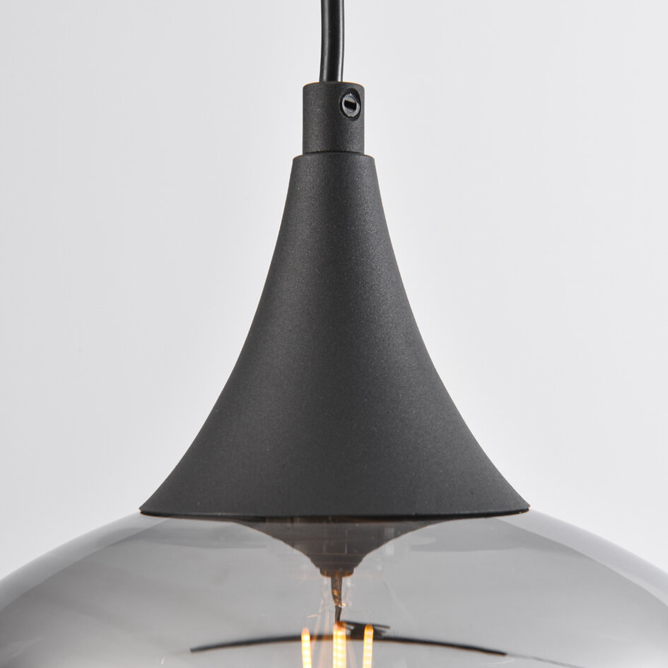 1-fase rail hanglamp Nill met smoke glas en spiegeleffect