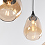 3-lichts hanglamp met amber glas - Lovi