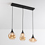 3-lichts hanglamp met amber glas - Lovi