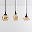 3-lichts hanglamp Lovi - zwart met amber glas