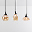 3-lichts hanglamp Lovi - zwart met amber glas