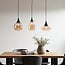 3-lichts hanglamp Lovi - zwart met amber glas
