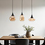 3-lichts hanglamp met amber glas - Lovi
