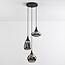 Moderne hanglamp met smoke glas, 3-lichts - Loua