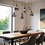 Zwarte hanglamp Loic met smoke glas, 6-lichts