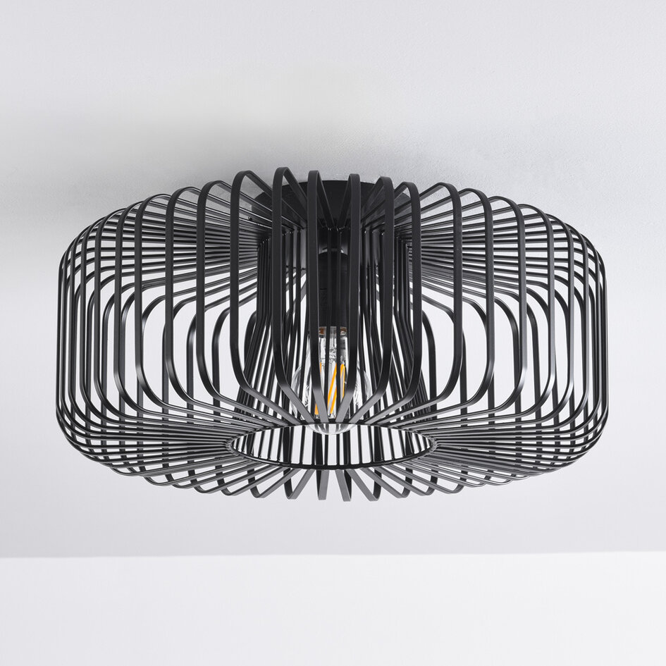 1-lichts plafondlamp Metallo - zwart