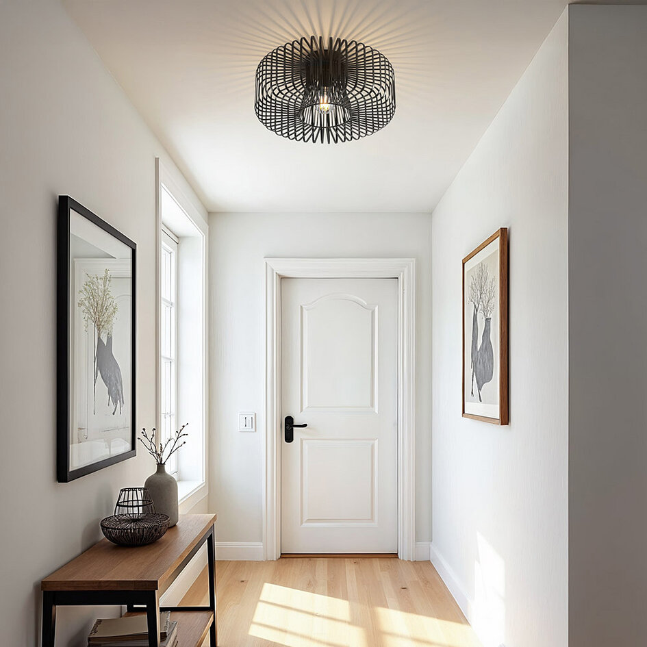 1-lichts plafondlamp Metallo - zwart