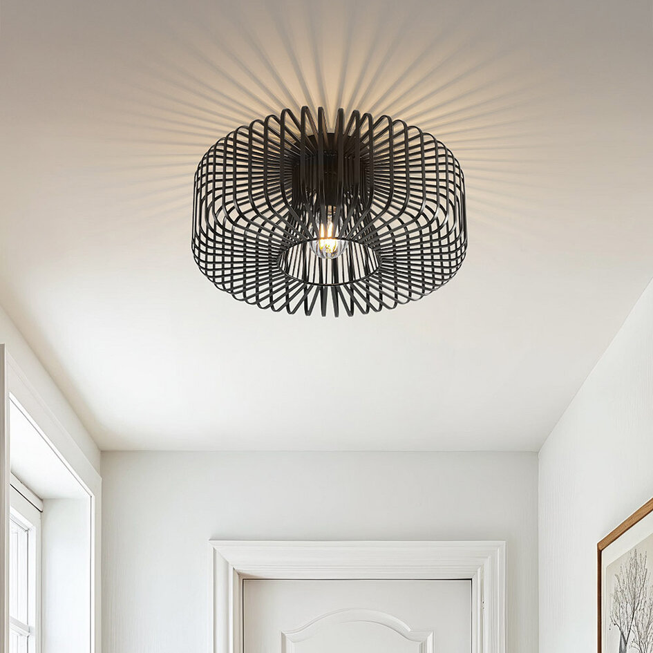 1-lichts plafondlamp Metallo - zwart