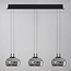 3-staps dimbare 3-lichts hanglamp Gujo - smoke glas en zwart
