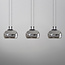 3-staps dimbare 3-lichts hanglamp Gujo - smoke glas en zwart