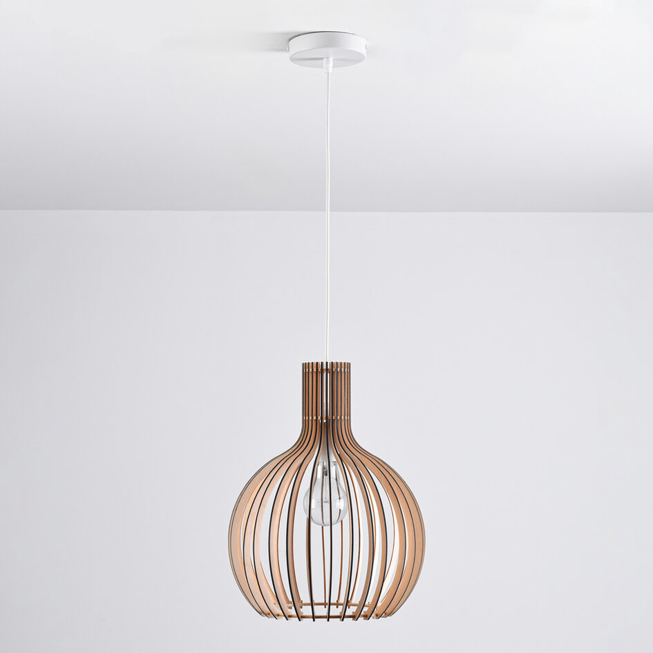 Boho houten hanglamp Legno - rond