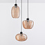 Hanglamp met amber glas en getextureerd detail - Kaca