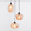 Hanglamp met amber glas en getextureerd detail - Kaca