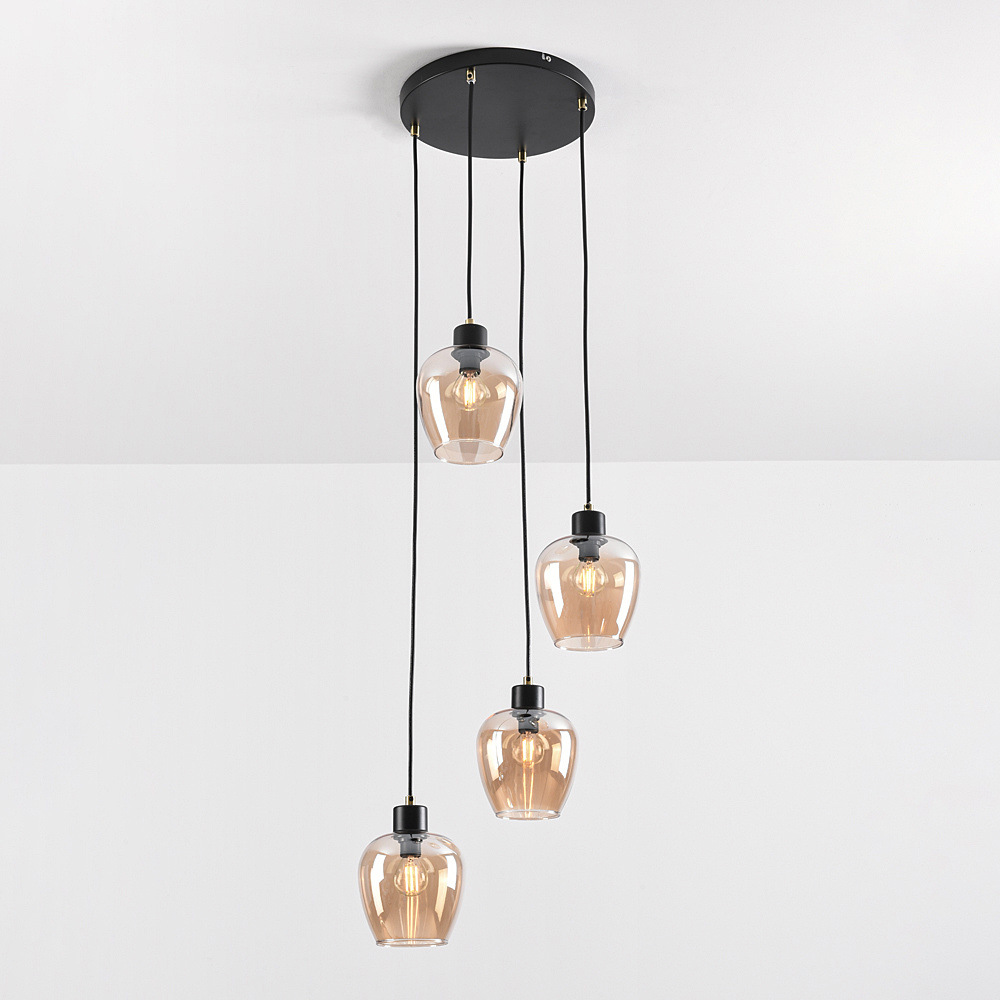 Kowanie GU10 eettafel hanglamp: eetkamerlamp met 6 lampen in zwart goud, moderne metalen hangende eettafellamp, industriële lange hanglamp voor eetkamer - geen lamp