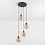 4-lichts hanglamp Raleigh - amber glas