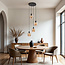 4-lichts hanglamp Raleigh - amber glas