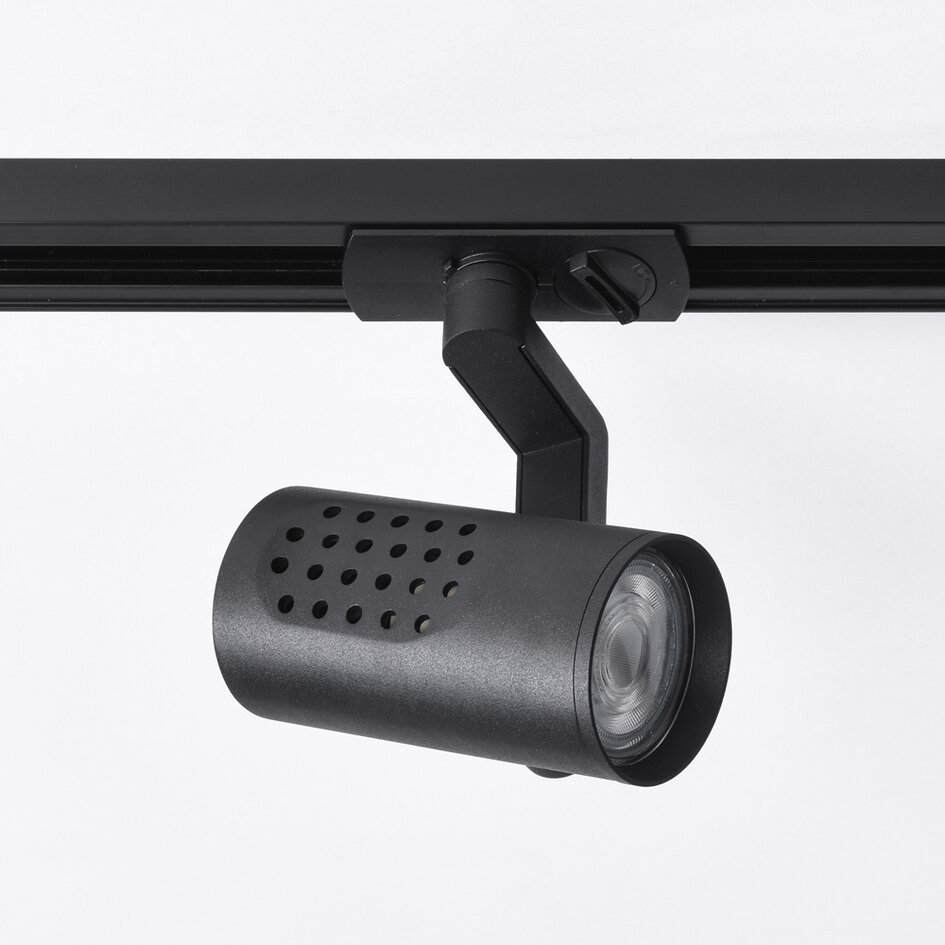 Design 1-fase railsysteem van 1,5 meter met Fem spots - zwart