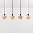 4-lichts hanglamp Sanford - amber glas
