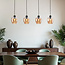4-lichts hanglamp Sanford - amber glas