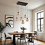 6-lichts hanglamp Arvada - amber glas