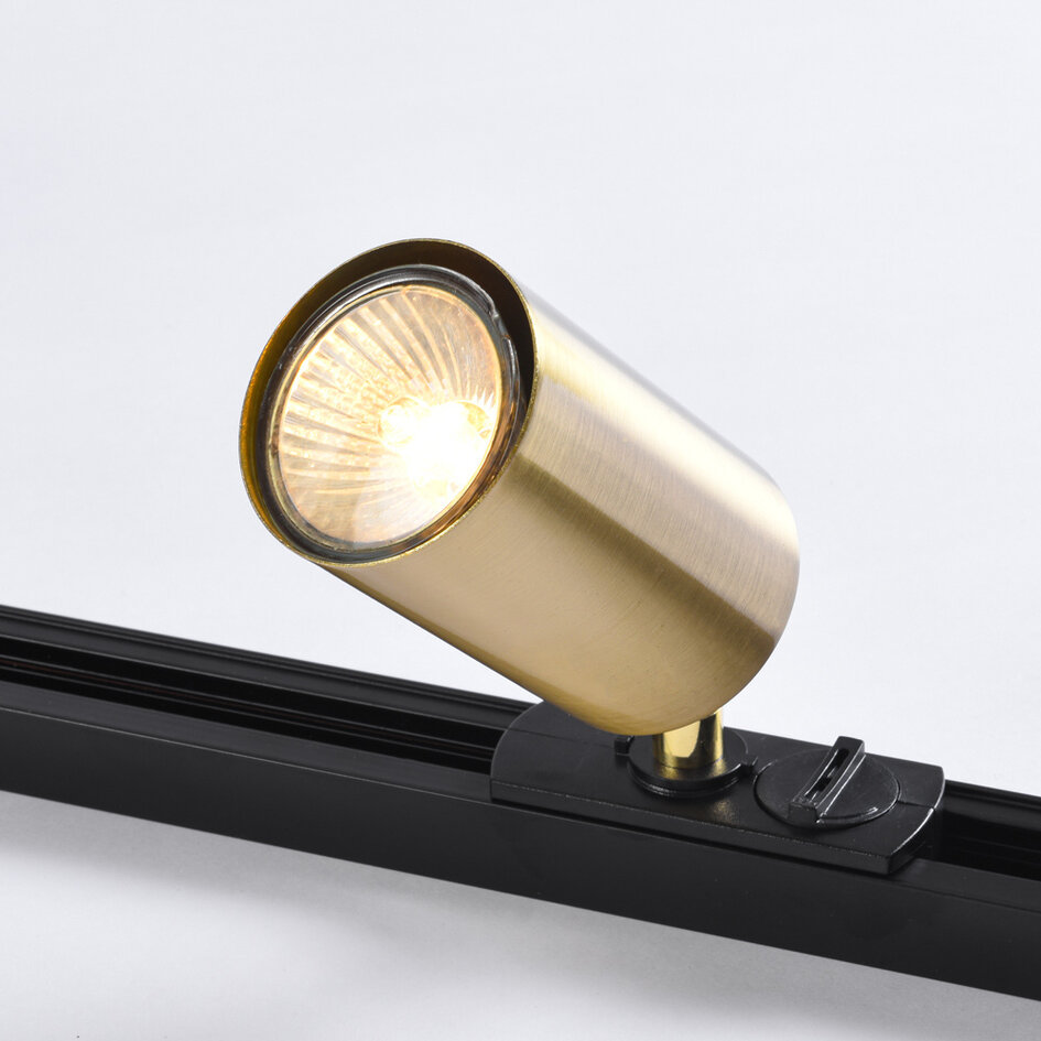 Modern 1-fase railsysteem van 1,5 meter met gouden Mels spots - plafondlamp
