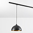 1 fase rail hanglamp Fos - zwart met gouden binnenkant
