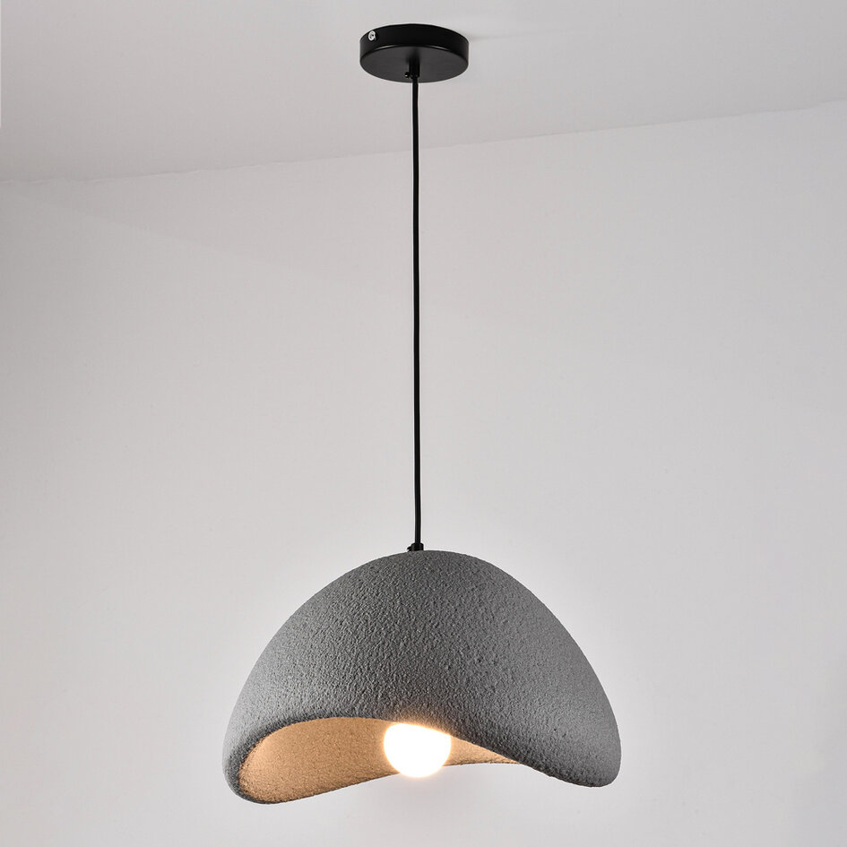 Wabi Sabi hanglamp Cemento grijs steeneffect - 38 x 30 cm